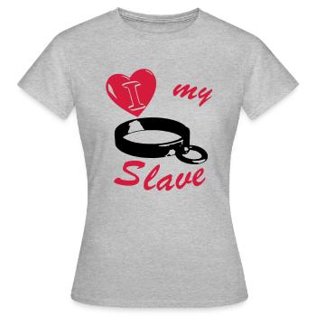 j'aime ma bague esclave de couleur o 2 - T-shirt Femme - gris chiné - Devant - AI Model Female 172 dark (172cm)