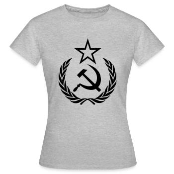 Hammer und Sichel im Ehrenkranz - Frauen T-Shirt - Grau meliert - Vorne - AI Model Female 172 dark (172cm)