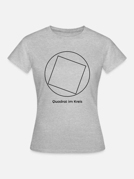 Quadrat im Kreis - Frauen T-Shirt - Grau meliert