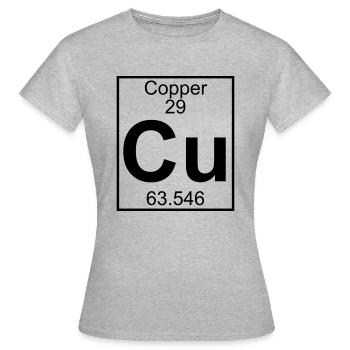 Copper (Cu) (element 29) - Women's T-Shirt - heather grey - Front - AI Model Female 172 dark (172cm)