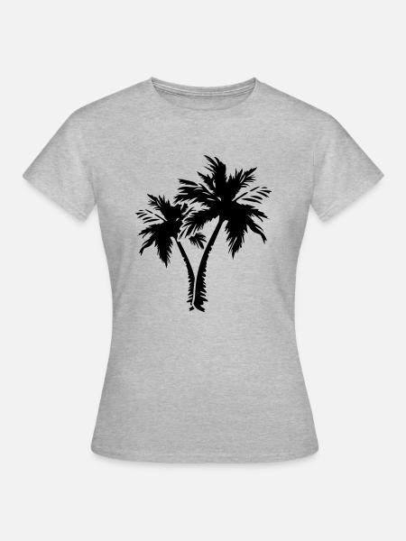 palm trees design - Frauen T-Shirt - Grau meliert