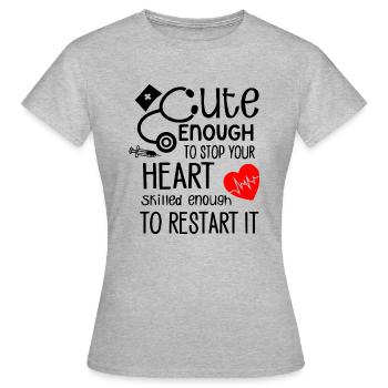 Infirmière Médecin Infirmière Hôpital - T-shirt Femme - gris chiné - Devant - AI Model Female 172 dark (172cm)