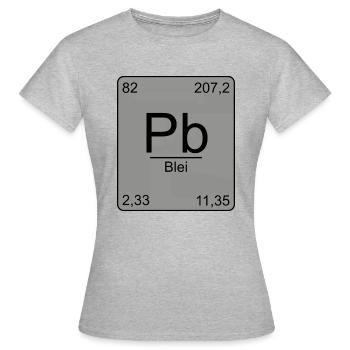 Blei, Periodensystem, Chemie, Physik, Element - Frauen T-Shirt - Grau meliert - Vorne - AI Model Female 172 dark (172cm)