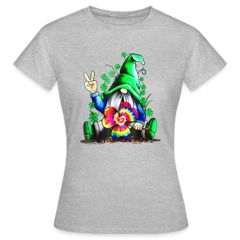 Irish Hippie Gnome - Frauen T-Shirt - Grau meliert - Vorne - AI Model Female 172 dark (172cm)