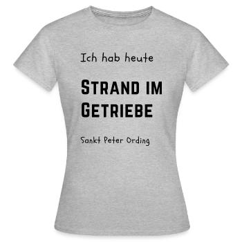 Strand im Getriebe - Frauen T-Shirt - Grau meliert - Vorne - AI Model Female 172 dark (172cm)