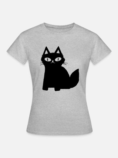 Chaton noir - T-shirt dam - gråmelerad