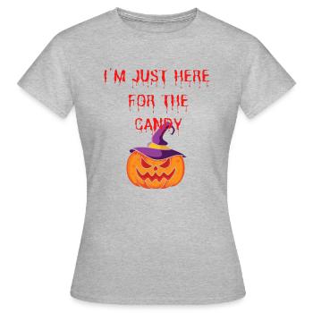 Terrible inscription sur holloween. J’aime les bonbons. - T-shirt Femme - gris chiné - Devant - AI Model Female 172 dark (172cm)