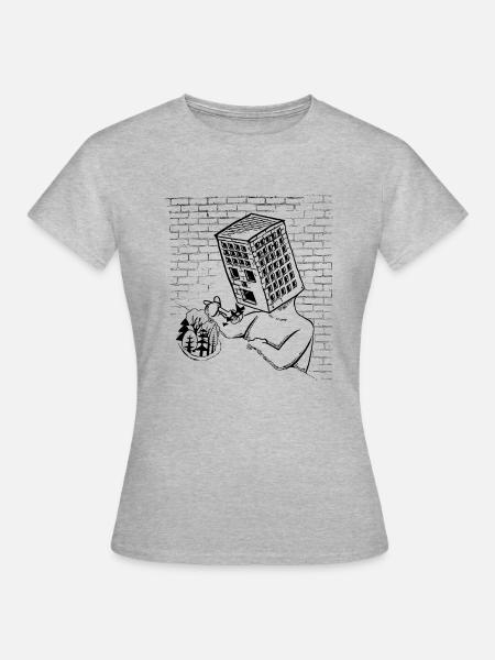 Abholzung - deforestation - Frauen T-Shirt - Grau meliert