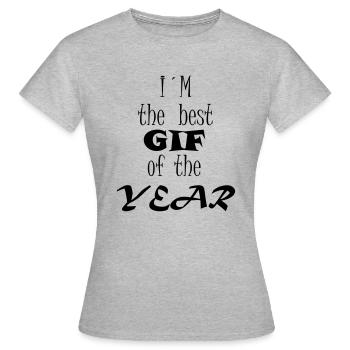 GIF of the year - Schriftzug - Frauen T-Shirt - Grau meliert - Vorne - AI Model Female 172 dark (172cm)