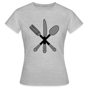 Cuisine couverts 2 - T-shirt Femme - gris chiné - Devant - AI Model Female 172 dark (172cm)