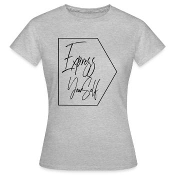 T-SHIRT PERSONALISIEREN - Frauen T-Shirt - Grau meliert - Vorne - AI Model Female 172 dark (172cm)