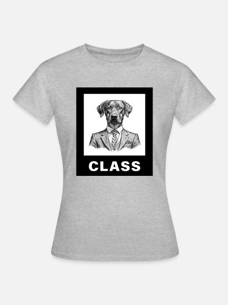 Dog with Class - Frauen T-Shirt - Grau meliert