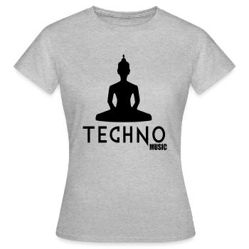 musique techno 1 - T-shirt Femme - gris chiné - Devant - AI Model Female 172 dark (172cm)