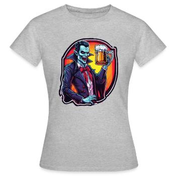 Vampire / Dracula / Suceur de sang / Halloween / Mythe - T-shirt Femme - gris chiné - Devant - AI Model Female 172 dark (172cm)