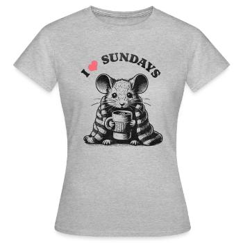 J’adore Sundays Mouse - T-shirt Femme - gris chiné - Devant - AI Model Female 172 dark (172cm)