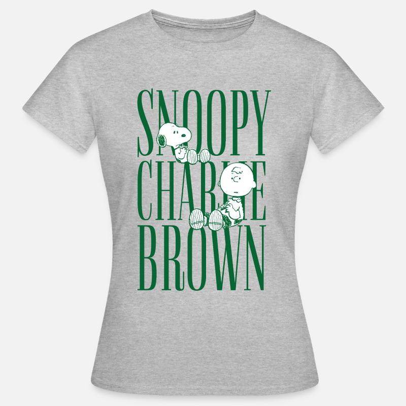 Peantus Design con Snoopy e Charlie Braun - Maglietta da donna - grigio melange