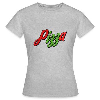 Pizza Pizza Pizza !!! Pizzaria pizzaria !!! - Women's T-Shirt - heather grey - Front - AI Model Female 172 dark (172cm)