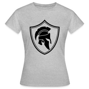 casque spartiate écusson spartiate - T-shirt Femme - gris chiné - Devant - AI Model Female 172 dark (172cm)