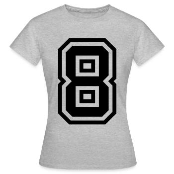 Symbole numérique 8 - T-shirt Femme - gris chiné - Devant - AI Model Female 172 dark (172cm)