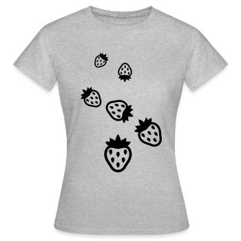 Icône de l’icône de la fraise - T-shirt Femme - gris chiné - Devant - AI Model Female 172 dark (172cm)