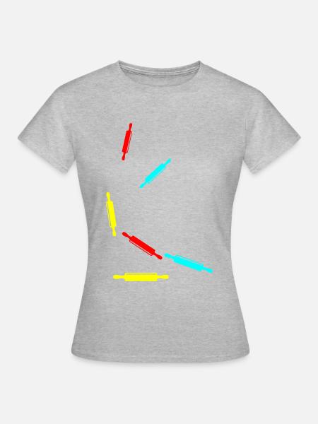 Küchenrolle Nudelholz - Frauen T-Shirt - Grau meliert