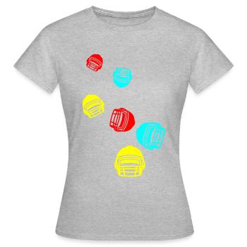 Football Helm - Frauen T-Shirt - Grau meliert - Vorne - AI Model Female 172 dark (172cm)