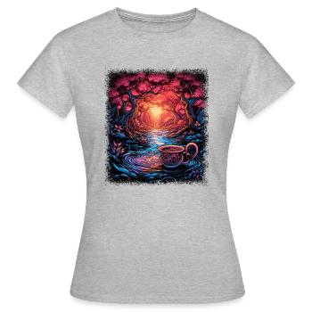coeur hippie colombe de la paix bday désarmement - T-shirt Femme - gris chiné - Devant - AI Model Female 172 dark (172cm)