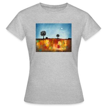 Landschaft Abstrakt - Six - Frauen T-Shirt - Grau meliert - Vorne - AI Model Female 172 dark (172cm)