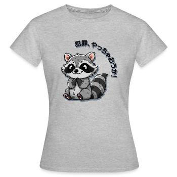 Let's commit a crime -Racoon - Women's T-Shirt - heather grey - Front - AI Model Female 172 dark (172cm)