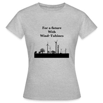Windenergie/Wind-Tubines - Frauen T-Shirt - Grau meliert - Vorne - AI Model Female 172 dark (172cm)