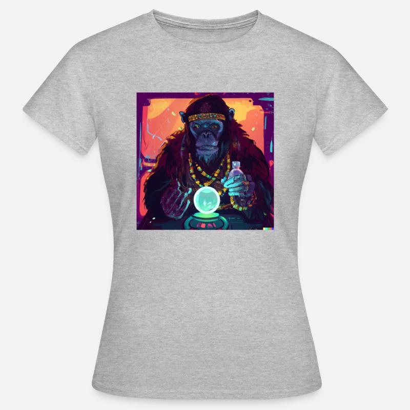 Fortune Teller Monkey - Women's T-Shirt - heather grey