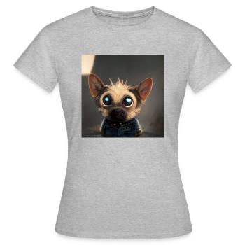 Hund in Jeans - Frauen T-Shirt - Grau meliert - Vorne - AI Model Female 172 dark (172cm)