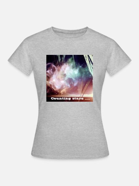 Counting stars - Frauen T-Shirt - Grau meliert