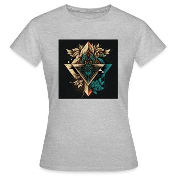 Wild Geometric - T-shirt Femme - gris chiné - Devant - AI Model Female 172 dark (172cm)