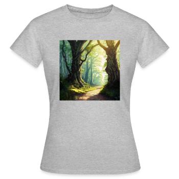 Forêt Mystérieux - T-shirt Femme - gris chiné - Devant - AI Model Female 172 dark (172cm)