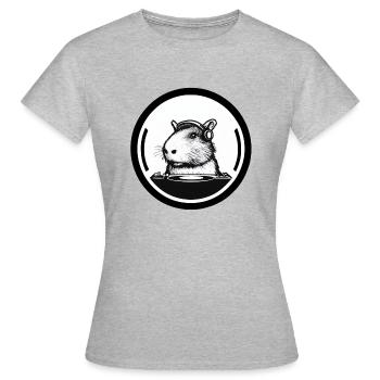 Dj Capybara - T-shirt Femme - gris chiné - Devant - AI Model Female 172 dark (172cm)