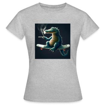 Croco pierreux - T-shirt Femme - gris chiné - Devant - AI Model Female 172 dark (172cm)