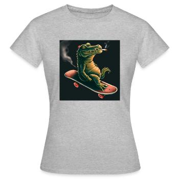 Patinage Tony Croco - T-shirt Femme - gris chiné - Devant - AI Model Female 172 dark (172cm)