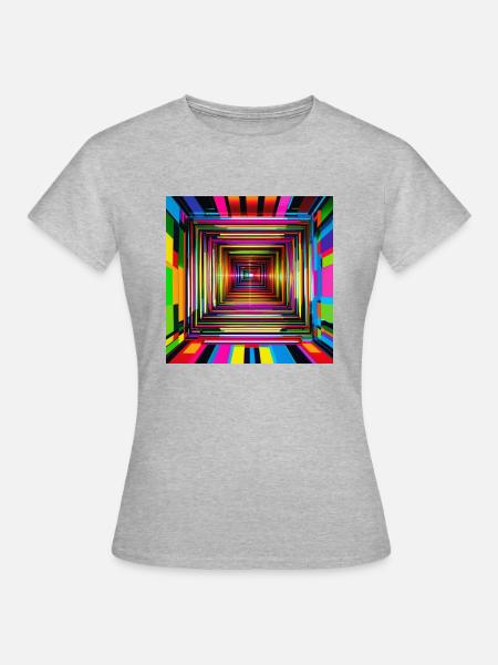 Trippy Laserloch - Frauen T-Shirt - Grau meliert
