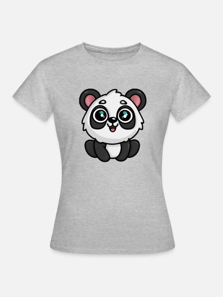 Süßer, süßer Panda! - Frauen T-Shirt - Grau meliert