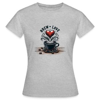 Brew Love - Women's T-Shirt - heather grey - Front - AI Model Female 172 dark (172cm)