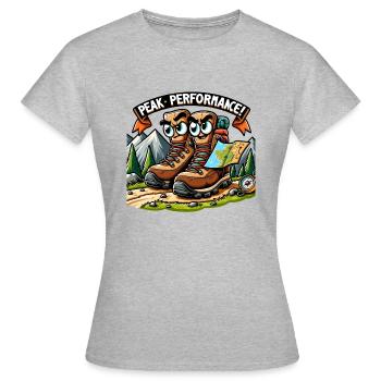 Performances optimales - T-shirt Femme - gris chiné - Devant - AI Model Female 172 dark (172cm)