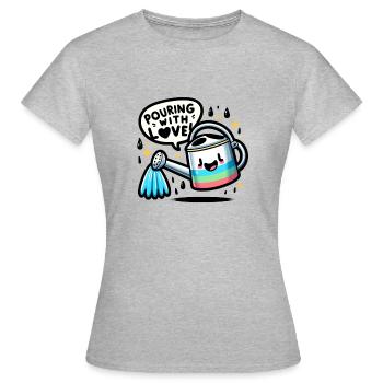 Verser avec amour - T-shirt Femme - gris chiné - Devant - AI Model Female 172 dark (172cm)