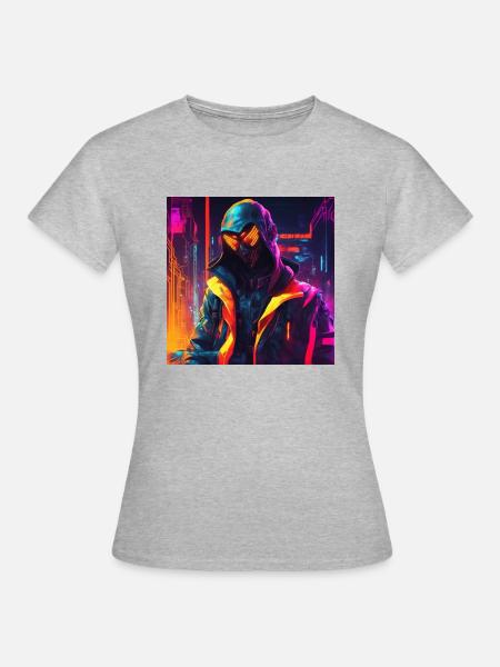 Futuristischer Mann - Frauen T-Shirt - Grau meliert