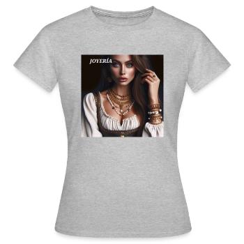 Schmuck - Frauen T-Shirt - Grau meliert - Vorne - AI Model Female 172 dark (172cm)