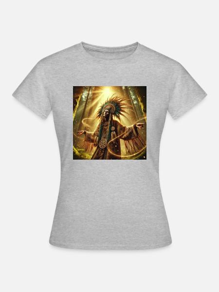Schamane in Trance (B) - Frauen T-Shirt - Grau meliert