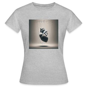Die Fäden der Gefühle - Frauen T-Shirt - Grau meliert - Vorne - AI Model Female 172 dark (172cm)