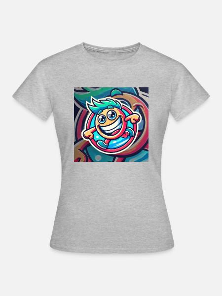 Fröhliche Cartoon-Atmosphäre - Frauen T-Shirt - Grau meliert