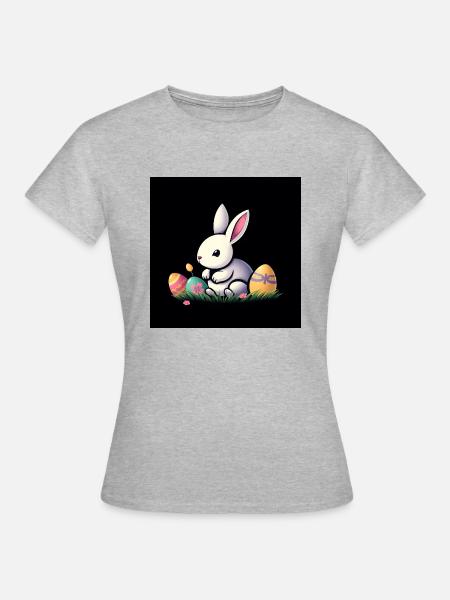 Fluffige Osterfreude - Frauen T-Shirt - Grau meliert