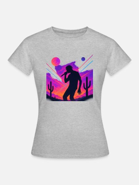 Sänger - Frauen T-Shirt - Grau meliert